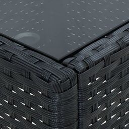 Berkfield Home Garden Table Black 75x40x37 cm Poly Rattan - Size: 75 x 40 x 37 cm - thumbnail 4