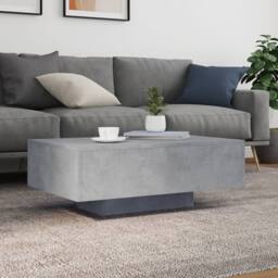 Berkfield Home Coffee Table with LED Lights Concrete Grey 85x55x31 cm - Size: 85 x 55 x 31 cm - thumbnail 4