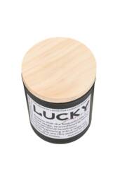Living and Home Black Glass Cup Soy Wax Scented Candle with Wooden Lid - thumbnail 1