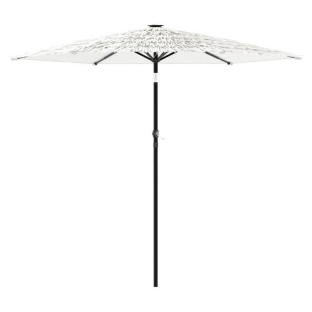 Berkfield Home Garden Parasol with Steel Pole White 223x223x213 cm - Size: 223 x 223 x 213 cm - image 1