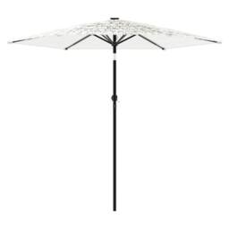 Berkfield Home Garden Parasol with Steel Pole White 223x223x213 cm - Size: 223 x 223 x 213 cm - thumbnail 4