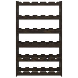 Berkfield Home Wine Rack for 30 Bottles Black Solid Wood Pine - thumbnail 3