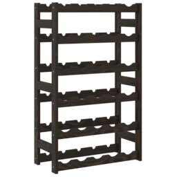 Berkfield Home Wine Rack for 30 Bottles Black Solid Wood Pine - thumbnail 5