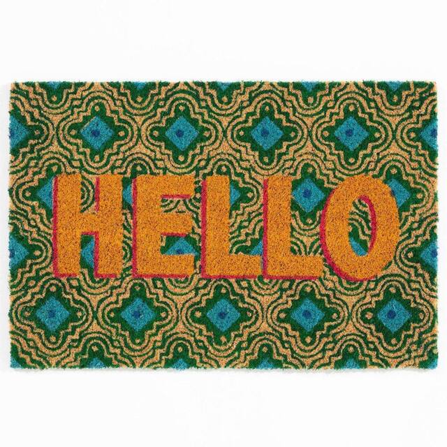 Esselle Astley Printed PVC Backed Coir Printed Hello Doormat - Size: 40 cm x 60 cm - image 1