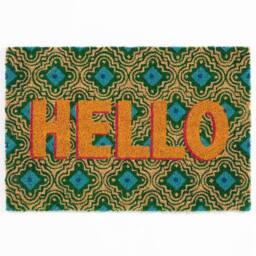 Esselle Astley Printed PVC Backed Coir Printed Hello Doormat - Size: 40 cm x 60 cm - thumbnail 1