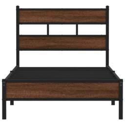 Berkfield Home Elegant Bed Frame without Mattress Brown Oak 80x200 cm Engineered Wood - thumbnail 4