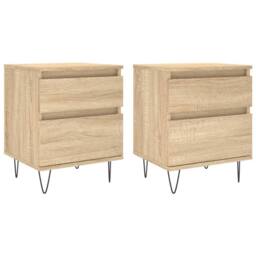 Berkfield Home Bedside Cabinets 2 pcs Sonoma Oak 40x35x50 cm Engineered Wood in Brown - Size: 40 x 35 x 50 cm - thumbnail 2