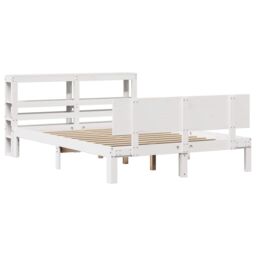 Berkfield Home Bed Frame with Headboard without Mattress White 120x190 cm Small Double - thumbnail 3