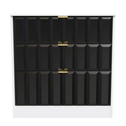 Ready Assembled 2 U Seattle 3 Drawer Deep Chest (Ready Assembled) in Black