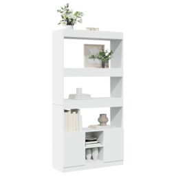 Berkfield Home Highboard¬†White 92x33x180 cm Engineered Wood in White - Size: 92 x 33 x 180 cm - thumbnail 4