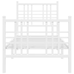 Berkfield Home Metal Bed Frame without Mattress with Footboard White 80x200cm - Size: 80x200 cm - thumbnail 4