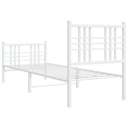 Berkfield Home Metal Bed Frame without Mattress with Footboard White 80x200cm - Size: 80x200 cm - thumbnail 6