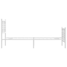 Berkfield Home Metal Bed Frame without Mattress with Footboard White 80x200cm - Size: 80x200 cm - thumbnail 5