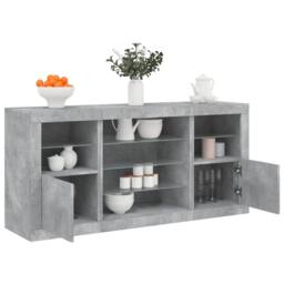 Berkfield Home Sideboard with LED Lights Concrete Grey 142.5x37x67 cm - thumbnail 2