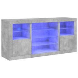 Berkfield Home Sideboard with LED Lights Concrete Grey 142.5x37x67 cm