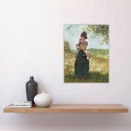 "Artery8 Young Woman in a Yellow Jacket Winslow Homer Wall Art Poster Print in Green - Size: W18"" x H24""" - thumbnail 4