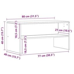 Berkfield Home TV Cabinet Artisan Oak 80x40x40 cm Engineered Wood in Brown - Size: 80 x 40 x 40 cm - thumbnail 9