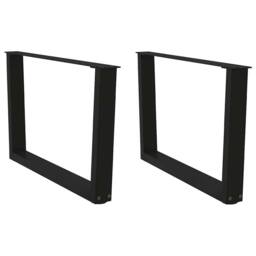 Berkfield Home Dining Table Legs V-Shape 2 pcs Black 70x(42-43.3) cm Steel - thumbnail 2