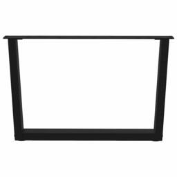 Berkfield Home Dining Table Legs V-Shape 2 pcs Black 70x(42-43.3) cm Steel - thumbnail 4
