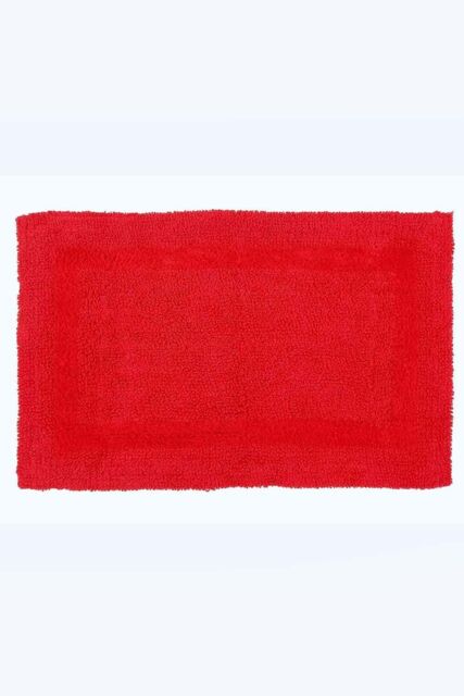 Homescapes Luxury Bath Mat Reversible 100% Cotton 1600GSM, 50 x 80cm, Extra Soft in Red - Size: 50 x 80 cm - image 1