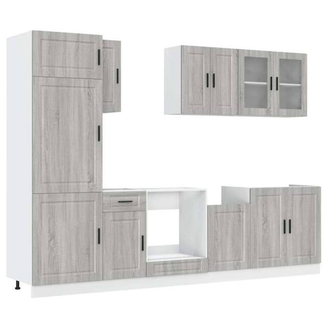 Berkfield Home 8 Piece Kitchen Cabinet Set Kalmar Grey Sonoma Engineered Wood - image 1