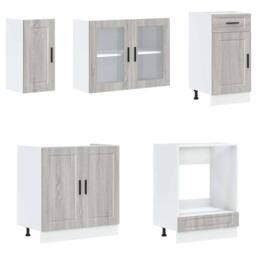 Berkfield Home 8 Piece Kitchen Cabinet Set Kalmar Grey Sonoma Engineered Wood - thumbnail 4
