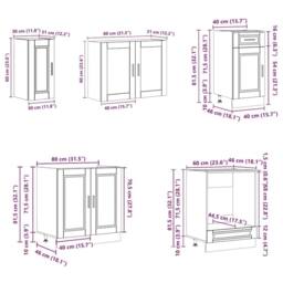Berkfield Home 8 Piece Kitchen Cabinet Set Kalmar Grey Sonoma Engineered Wood - thumbnail 9
