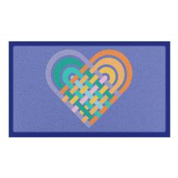 Artsy Mats Elizabeth Olwen Heart Lace Indoor/Outdoor Doormat (90x60cm) in Blue - Size: 60 x 90 cm - thumbnail 2