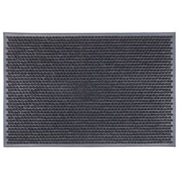 Nicola Spring Heavy Duty Rubber Door Mat - 60 x 40cm in Black - Size: 40 cm x 60 cm - thumbnail 1