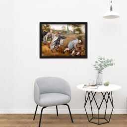 "Artery8 Wall Art Print Pieter Bruegel Blind Leading The Blind Painting Large Framed Wall Décor Art in Brown - Size: W18"" x H24""" - thumbnail 2