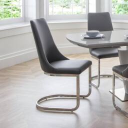 Cheshire Sorelli Premium Cantilever Dining Chairs - Set of 2 in Grey - thumbnail 4