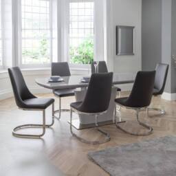 Cheshire Sorelli Premium Cantilever Dining Chairs - Set of 2 in Grey - thumbnail 5