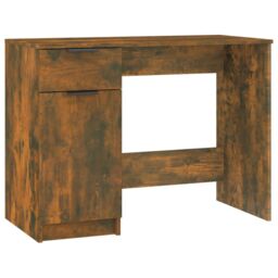 Berkfield Home Desk Smoked Oak 100x50x75 cm Engineered Wood in Brown - Size: 100 x 50 x 75 cm - thumbnail 2