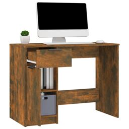 Berkfield Home Desk Smoked Oak 100x50x75 cm Engineered Wood in Brown - Size: 100 x 50 x 75 cm - thumbnail 5