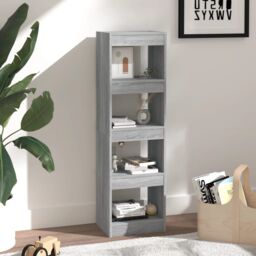 Berkfield Home Book Cabinet/Room Divider Grey Sonoma 40x30x135 cm - Size: 40 x 30 x 135 cm - thumbnail 4