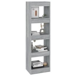 Berkfield Home Book Cabinet/Room Divider Grey Sonoma 40x30x135 cm - Size: 40 x 30 x 135 cm - thumbnail 5