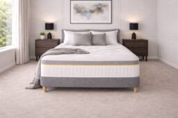 Nexus Mattresses Ltd Hybrid Reflex Support Pocket Spring Mattress - 25cm in White - Size: Double