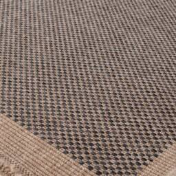 THE RUGS Jute Looking Square Dots Design Outdoor Rugs in Blue Nature 5200DG in Dark Grey - Size: 160 cm diameter - thumbnail 3