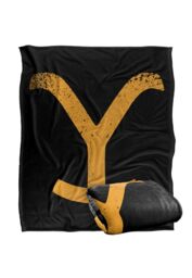 Yellowstone Y Branding Logo Silky Touch Super Soft Throw Blanket 152 X 127 cm in White - thumbnail 2