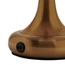 Hestia Bronze Domed Opaque Glass USB LED Touch Table Lamp - thumbnail 5