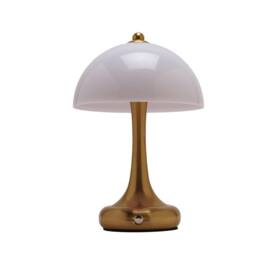 Hestia Bronze Domed Opaque Glass USB LED Touch Table Lamp - thumbnail 1