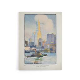 "Artery8 The Woolworth Building from the Ferry Elmer Canvas Wall Art Print in White - Size: W18"" x H24""" - thumbnail 1