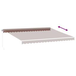 Berkfield Home Manual Retractable Awning with LED Brown 450x350 cm - thumbnail 6