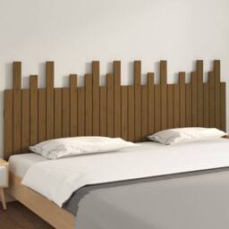 Berkfield Home Wall Headboard Honey Brown 204x3x80 cm Solid Wood Pine - Size: 204 x 3 x 80 cm - thumbnail 1