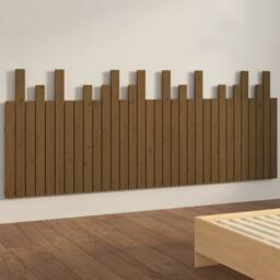 Berkfield Home Wall Headboard Honey Brown 204x3x80 cm Solid Wood Pine - Size: 204 x 3 x 80 cm - thumbnail 4