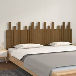 Berkfield Home Wall Headboard Honey Brown 204x3x80 cm Solid Wood Pine - Size: 204 x 3 x 80 cm - thumbnail 2