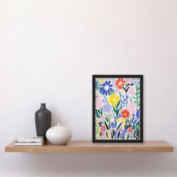 Artery8 Simple Henri Matisse Style Flowers In The Meadow Acrylic Painting Art Print Framed Poster Wall Decor in Black - Size: A4 - thumbnail 4
