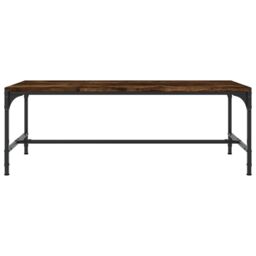 Berkfield Home Coffee Table Smoked Oak 100x50x35 cm Engineered Wood in Brown - Size: 100 x 50 x 35 cm - thumbnail 4