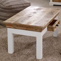 Indian Hub Alfie Coffee Table with Drawer - Mango Wood - L50 x W85 x H40 cm in Brown - thumbnail 5