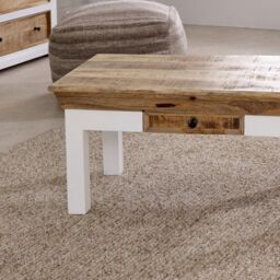 Indian Hub Alfie Coffee Table with Drawer - Mango Wood - L50 x W85 x H40 cm in Brown - thumbnail 6